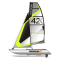minicat 420 inflatable sailboat evoque yellow