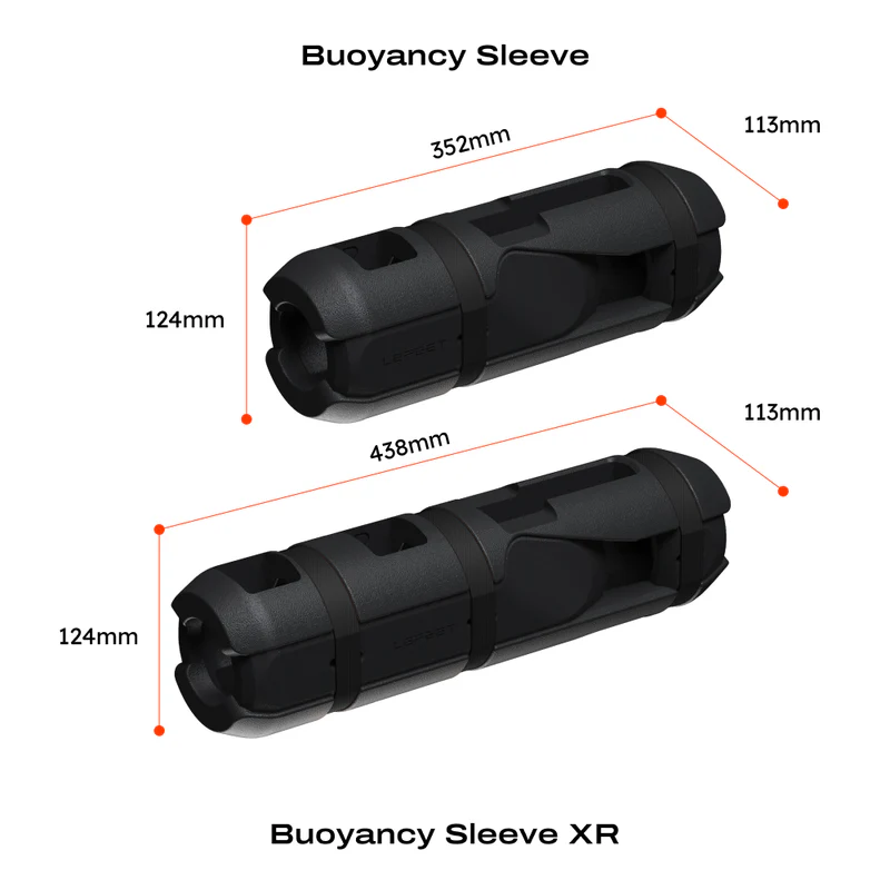 LEFEET P1 Buoyancy Sleeve - Dimensions