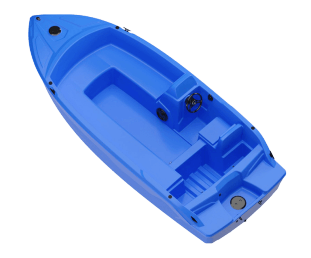 Vision Marine Phantom Rotomolded Boat - Blue - Angled